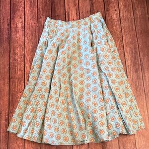 Vivien of Holloway Teal Print Circle Skirt Sz W30